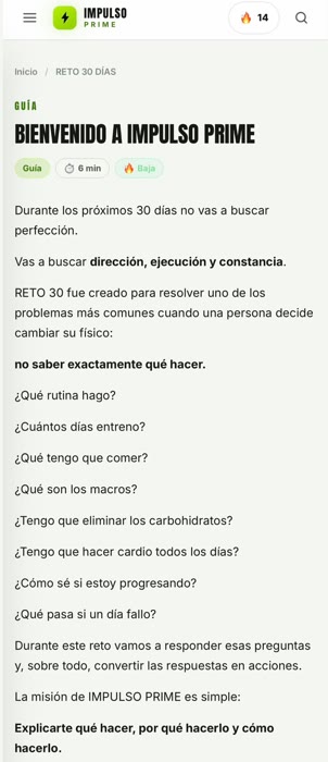 RETO 30 Días en la app