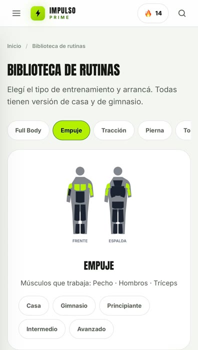 Rutinas para casa y gimnasio